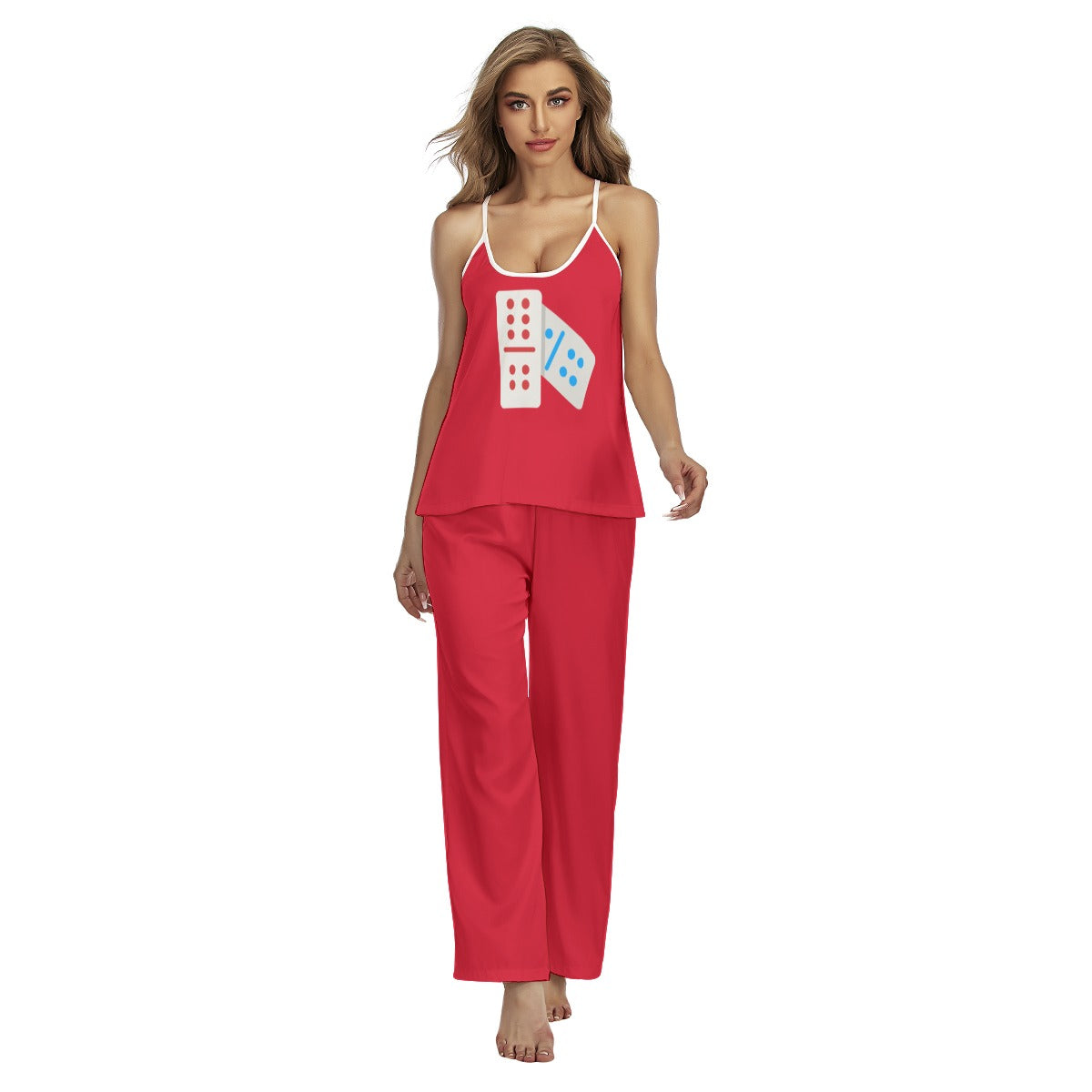 All-Over Print Women's Cami Pajamas Set Female Sleepwear