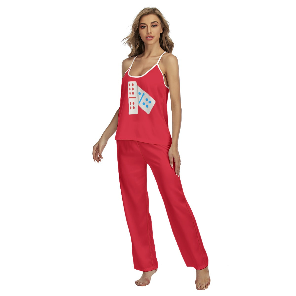 All-Over Print Women's Cami Pajamas Set Female Sleepwear