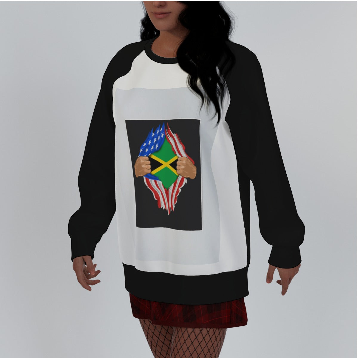 Jamaican Women's Raglan Sleeve female Sweatshirt