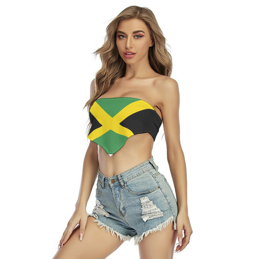 Jamaican Flag All-Over Print Women's Triangle Tube Top