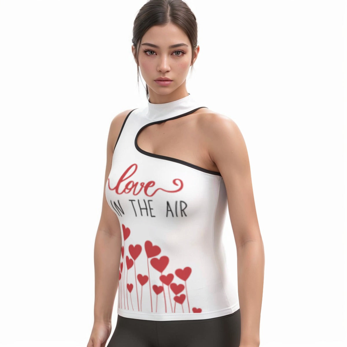 Valentine Women's Halter Asymmetrical Tank Top