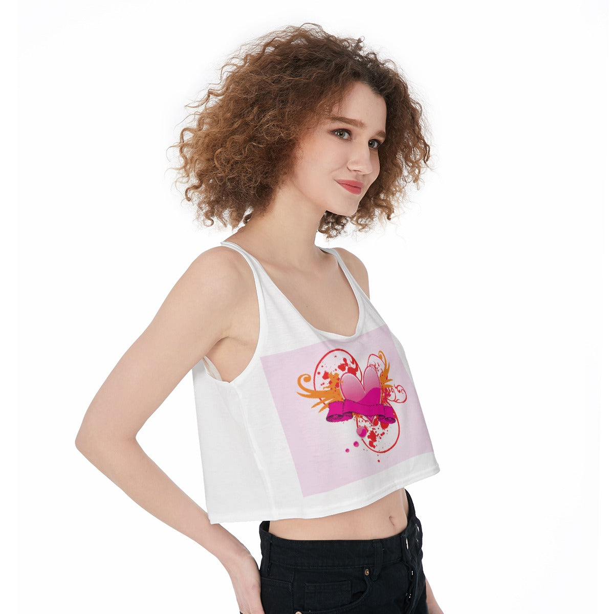 Valentine All-Over Print Crop-Tank Top