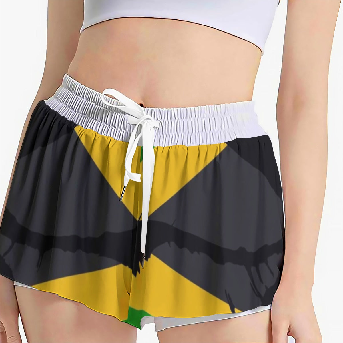 Jamaican Flag lips All-Over Print Women's Sport Shorts With Pocket Sale