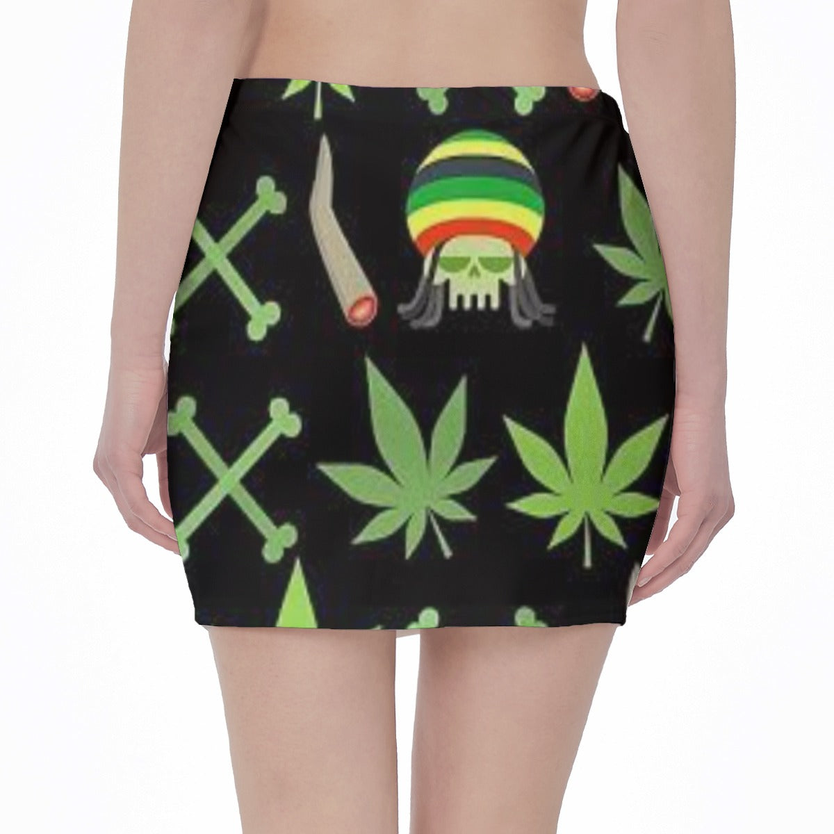 Rasta and Weed Women All-Over Print Hip Skirt