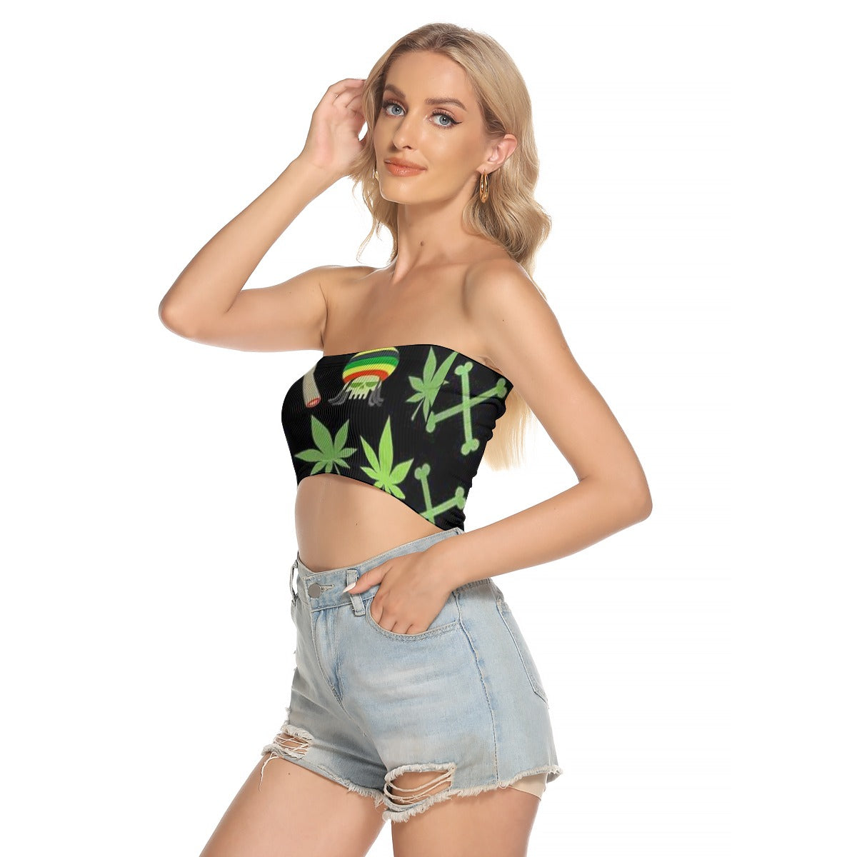 Rasta and Weed All-Over Print Women's Tube Top