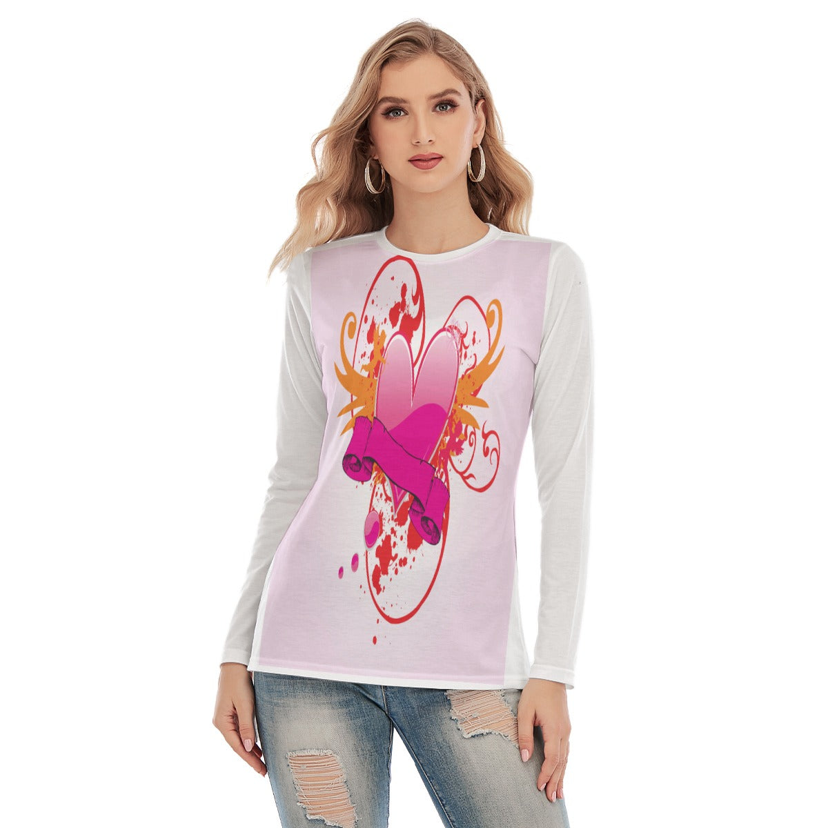 Valentine Women's Side Split Long T-shirt