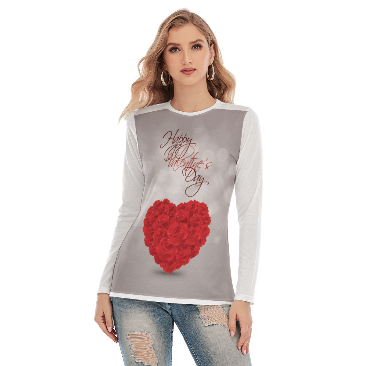 Valentine Women's Side Split Long T-shirt