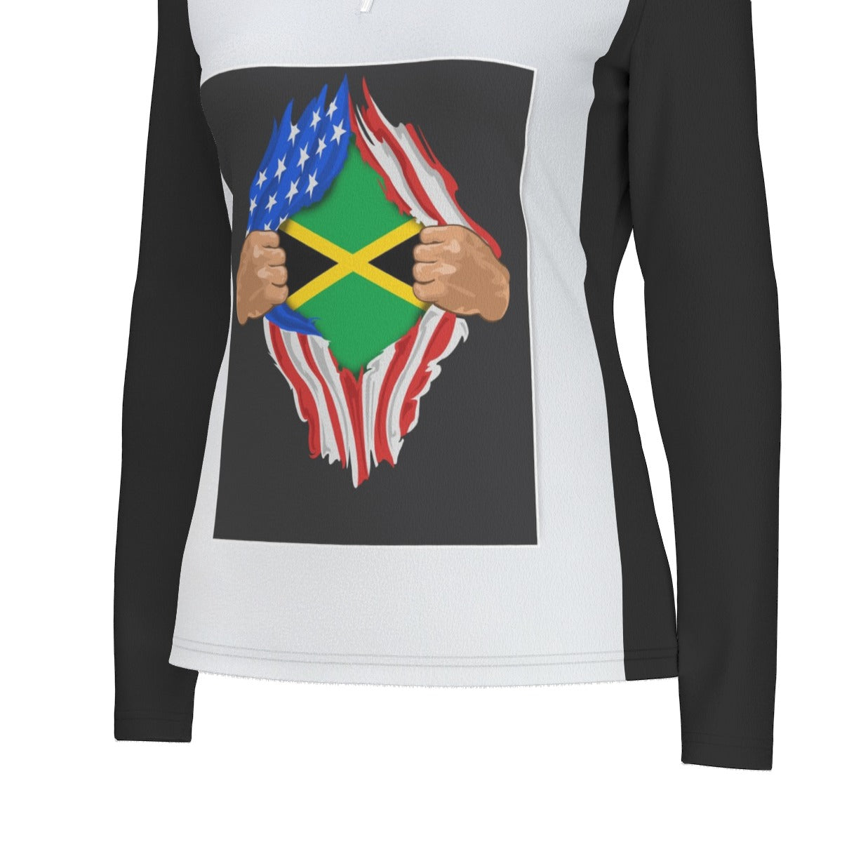 Jamaican Women's Sports Long Sleeve female sweatshirt