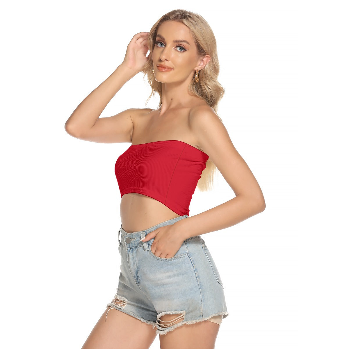 Red All-Over Print Women's Tube Top