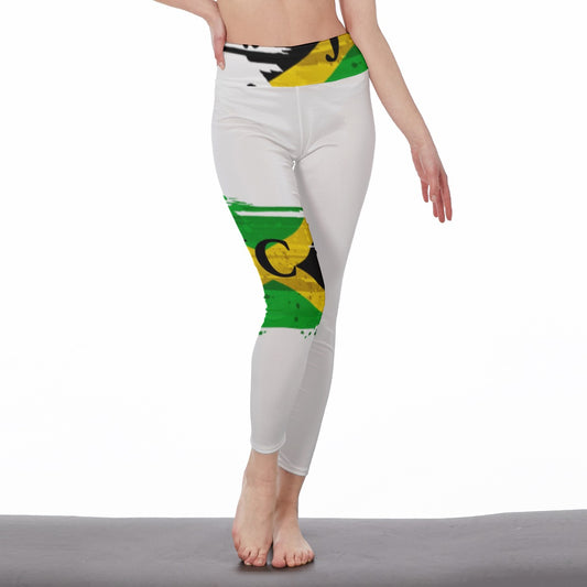 Jamaican Chic All-Over Print Women's High Waist Leggings | Side Stitch Closure