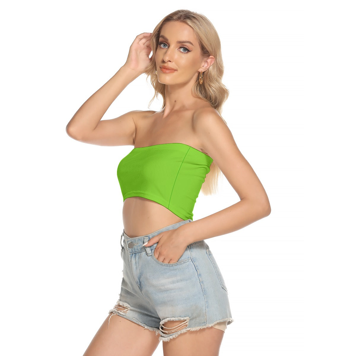 Green All-Over Print Women's Tube Top