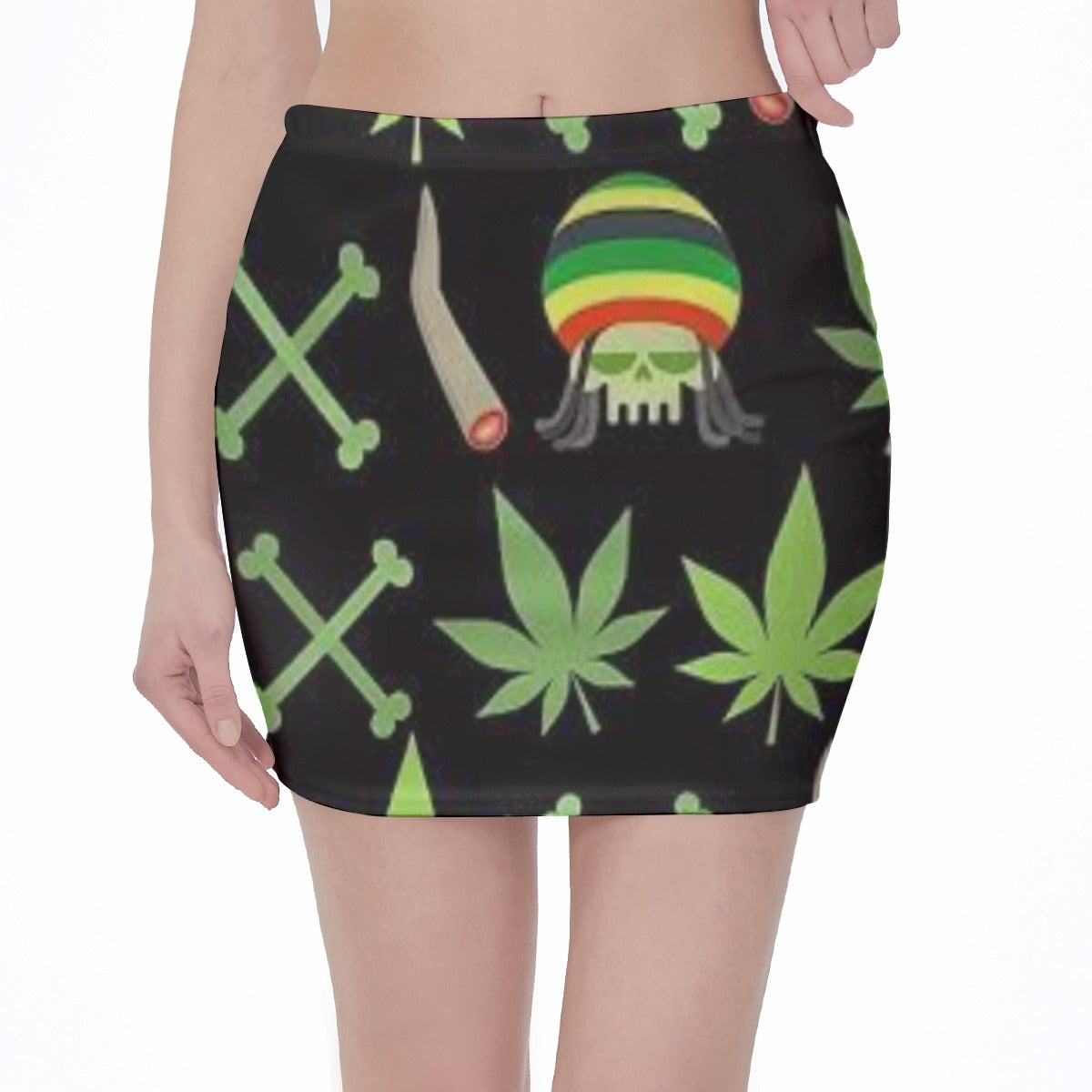 Rasta and Weed Women All-Over Print Hip Skirt