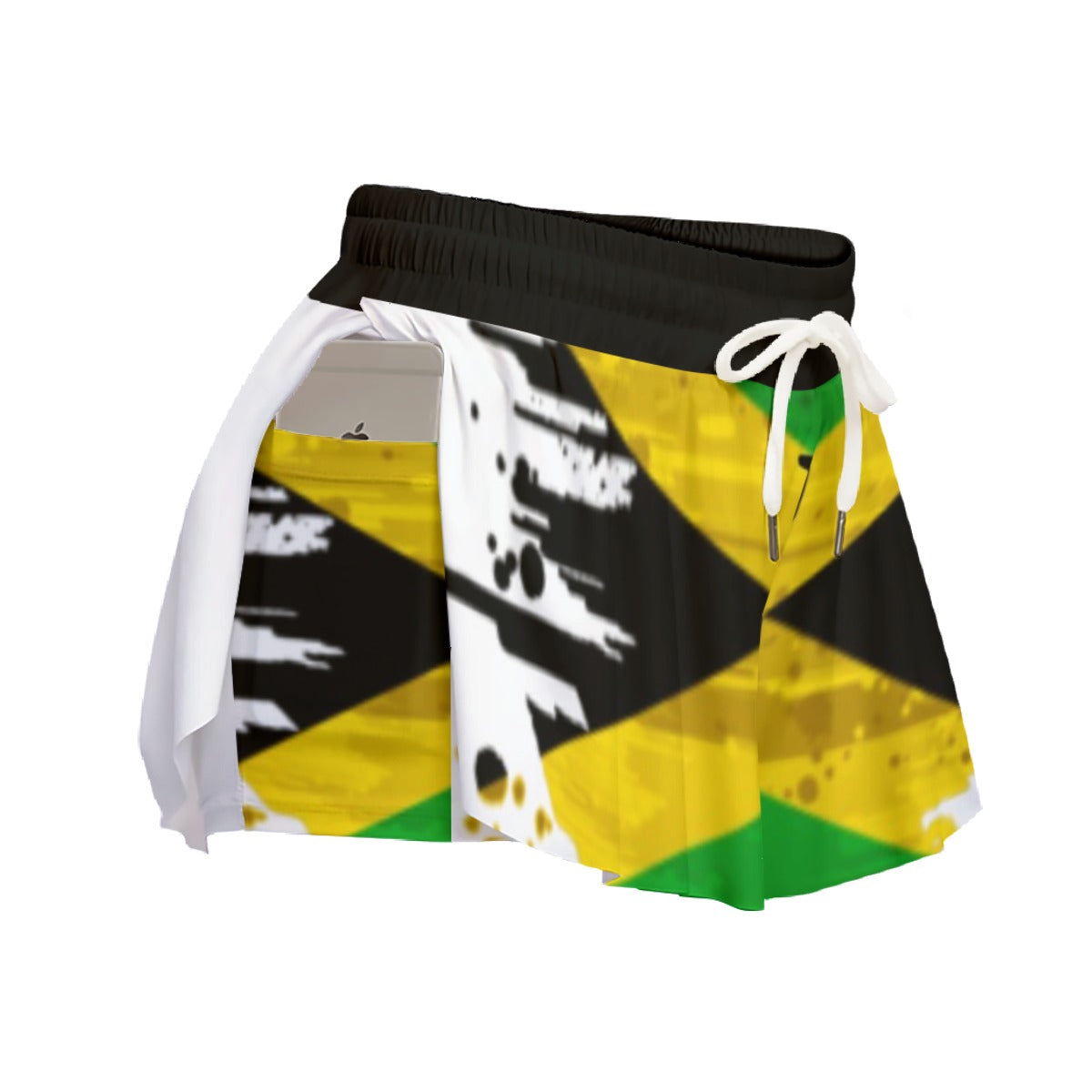 Jamaican Flag All-Over Print Women's Sport Shorts With Pocket