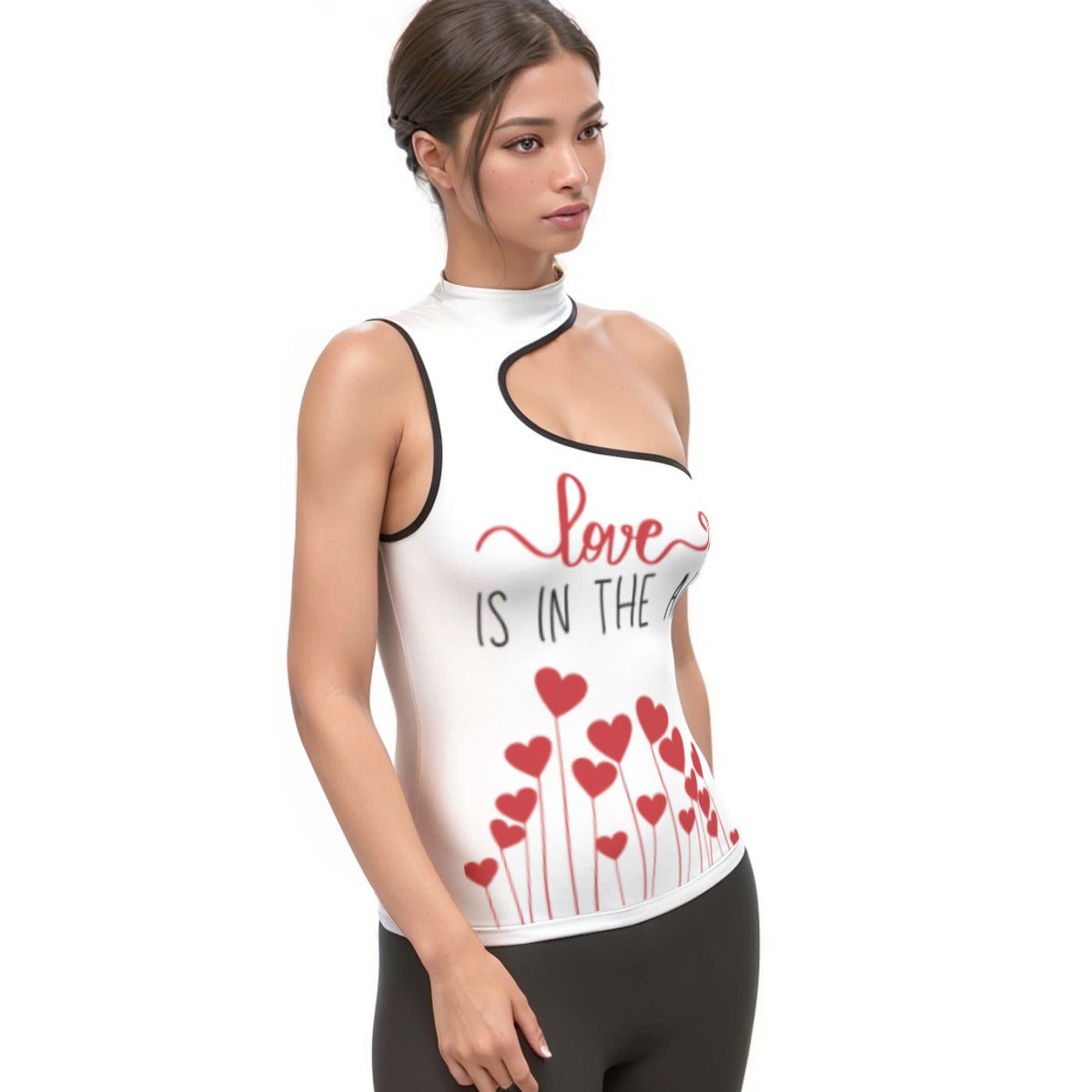 Valentine Women's Halter Asymmetrical Tank Top