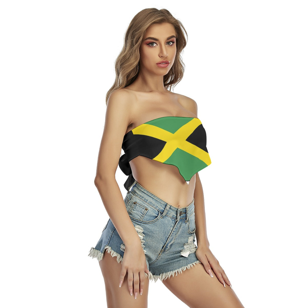 Jamaican Flag All-Over Print Women's Triangle Tube Top