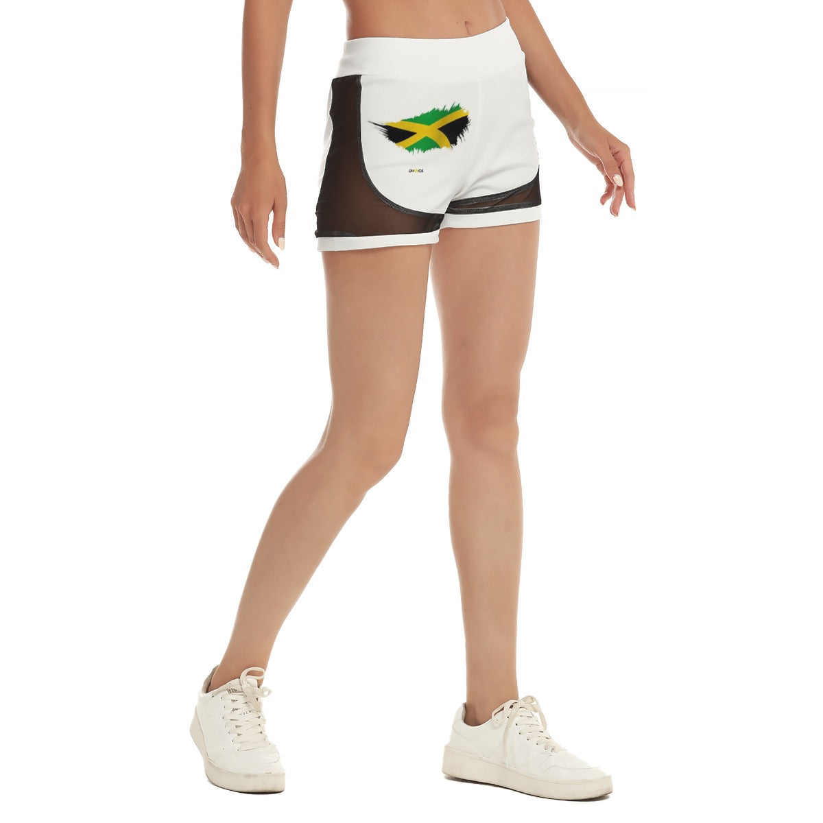 Jamaican Flag All-Over Print Women's Net Yarn Shorts Sale