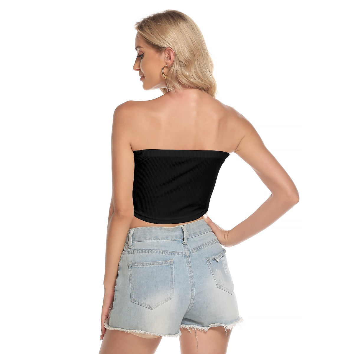 Black All-Over Print Women's Tube Top