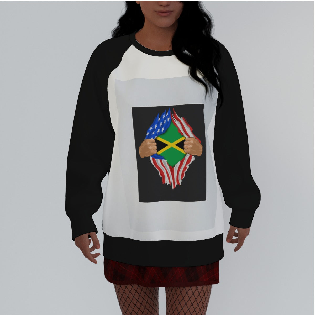 Jamaican Women's Raglan Sleeve female Sweatshirt